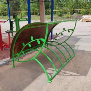 Купить Велопарковка крытая, с веточкой, цв. зеленый в Зеленогорске 
